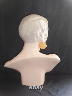 Bust of a woman in glazed ceramic signed Marcel Guillard-Art Deco