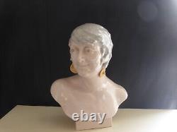 Bust of a woman in glazed ceramic signed Marcel Guillard-Art Deco