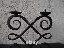 Candelabra/chandelier/sculpture wrought iron Art Deco signed Zadounaisky