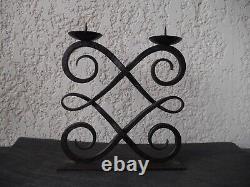 Candelabra/chandelier/sculpture wrought iron Art Deco signed Zadounaisky