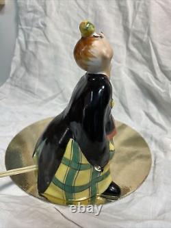 Ceramic Art Night Light by Radiguet Signed OISSEL CLOWN Art Deco 1930