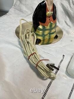 Ceramic Art Night Light by Radiguet Signed OISSEL CLOWN Art Deco 1930