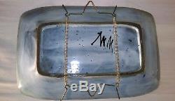 Ceramic Dish With Geometric Abstraction Signed MM To Identify