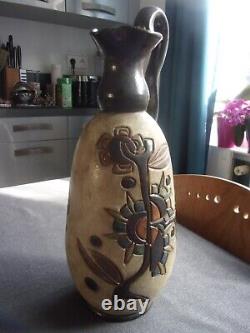 Ceramic Vase Signed Antoine Dubois Mons Belgium stoneware from Bouffioulx 41 cm