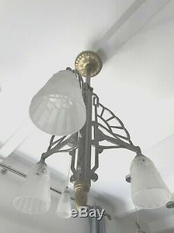Chandelier Art Deco Sign Degue Lamp French Tulip Wall Lamp Muller Daum