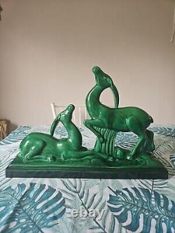 Charles Lemenceau Pair of Art Deco Antelope