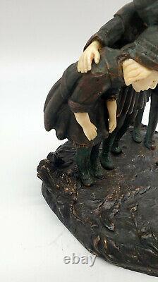 Chiparus Chrysephant Bronze Group Signed Children & Mother Watching Turtle