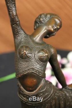Chiparus Dancer Elegant Bronze Sculpture Signed Arabesque Art Statue Deco T