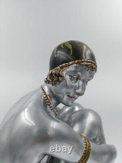 Chiparus Sculpture 1930 Art-deco Elegant Female Nude Lady Dancer 46cm Lullier