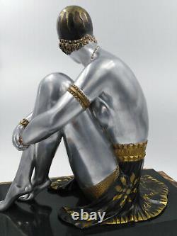Chiparus Sculpture 1930 Art-deco Elegant Female Nude Lady Dancer 46cm Lullier