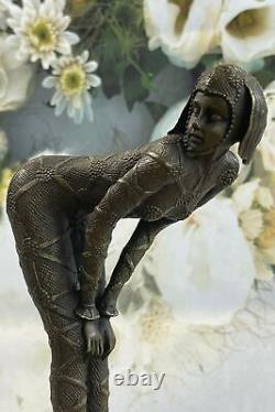 Chiparus Signed Rare Bronze Sculpture Art Deco Dancer Cast Figurine