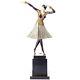 Colored Art Deco Bronze Dancer Miro After Dh Chiparus Vintage Signed