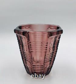 Crystal Vase Czech Art Deco Art Glass Moser Bohemia Signed Czechoslovakia