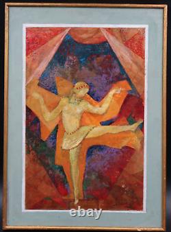 Cubist Art Deco Tableau Dancer by Henri Laffite