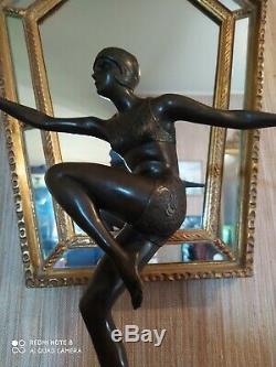 Dancer Art Deco Bronze Signed F. Paris