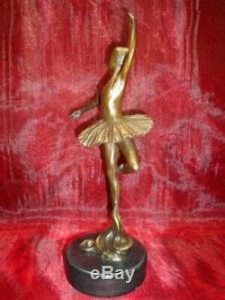 Dancer Statue Sculpture Art Deco Style Art Nouveau Bronze Massive Sign