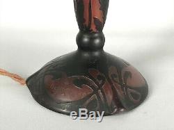 Daum Nancy D'era Lamp Foot Art Deco Glass Multilayer Signed 22cm H