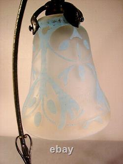 Daumancy Cayette Plant Lamp In Wrought Iron And Tulip Signed 1920/1925