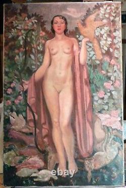 Diane, Oil On Typical Web From The 1930s/50s