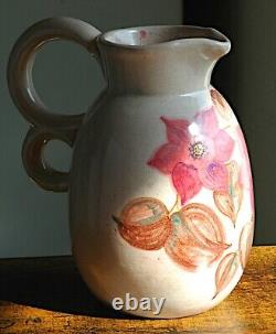 Double-handled pitcher in earthenware, signed Simone LARRIEU Art Deco 1930 1940