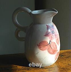 Double-handled pitcher in earthenware, signed Simone LARRIEU Art Deco 1930 1940