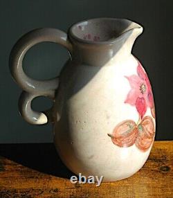 Double-handled pitcher in earthenware, signed Simone LARRIEU Art Deco 1930 1940