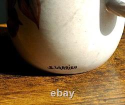 Double-handled pitcher in earthenware, signed Simone LARRIEU Art Deco 1930 1940