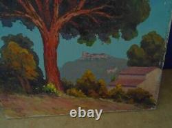 EVENING EFFECT. IN GASSIN. VAR. Signed ED. STAHL 1937. ALSATIAN PAINTER. OIL/WOOD