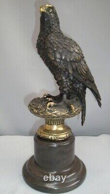 Eagle Bird Animalier Statue Sculpture in Art Deco Style and Art Nouveau Bronze