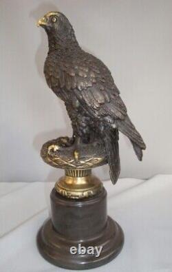 Eagle Bird Animalier Statue Sculpture in Art Deco Style and Art Nouveau Bronze