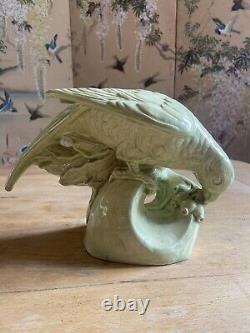 Earthenware sculpture Art Deco Period The Parrot Signed Auguste Adrien Leduc