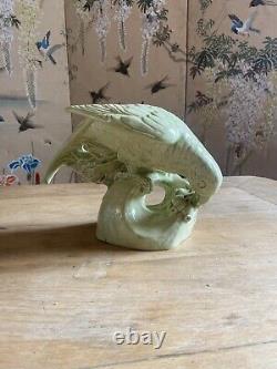 Earthenware sculpture Art Deco Period The Parrot Signed Auguste Adrien Leduc