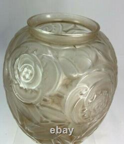 Elegant Vase Art Deco Sign Arvers Glass Patina Andre Delatte 1925 Perfect State