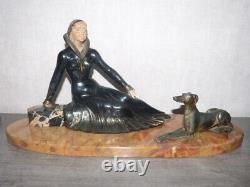 Elegant With Jury, Sculpture Signed By S. Melani, Art Deco Around 1925