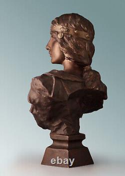 Emmanuel Villanis Bronze Art Nouveau Art Deco 38 CM