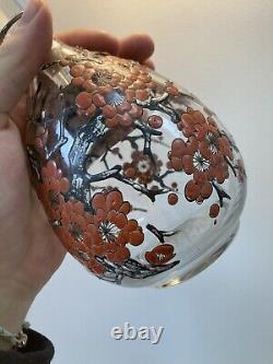 Enamelled carafe signed DELVAUX PARIS with floral decoration Art Deco period