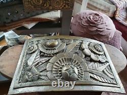 Exceptional Ornamental Plaque Bronze Art Deco Decoration Signed
