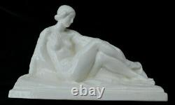 Former Ceramic Art Deco 1930 Signed R. A. Philippe Sculpture Naked Woman