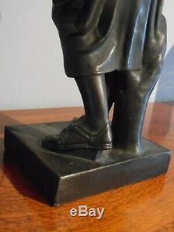 Former Great Sculpture Regulates Patina Bronze Signed E. Dubois Statue Art Deco