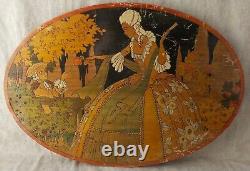 Former Painting Painting On Wood Small Clous Art Deco Sign C. Chevallier 1928