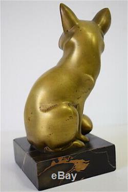 Fox Animal Gilded Bronze Satin Art Deco Signed G H Laurent XX 20th