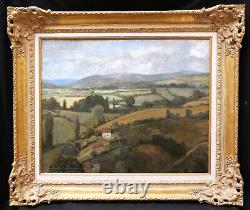 Framed landscape painting of the Loire Valley vineyards by Jean Adrien MERCIER Art Deco