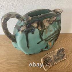 French Cloisonné Teapot with Turquoise Enamel, Handmade and Signed - Decorative