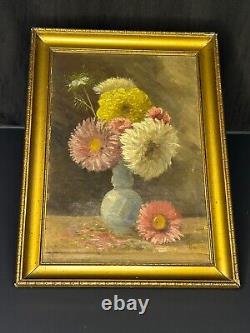 French School 20th Century Art Deco Still Life Flower Bouquets HST 1920