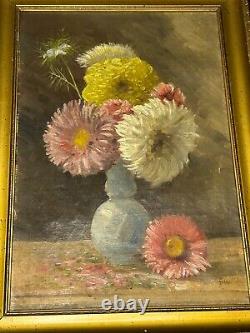 French School 20th Century Art Deco Still Life Flower Bouquets HST 1920