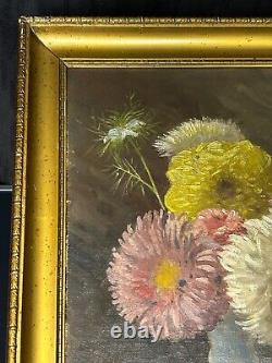 French School 20th Century Art Deco Still Life Flower Bouquets HST 1920