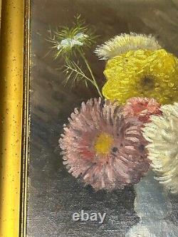 French School 20th Century Art Deco Still Life Flower Bouquets HST 1920