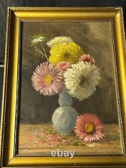 French School 20th Century Art Deco Still Life Flower Bouquets HST 1920