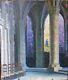 Gaston Delpard, Apse Of The Cathedral (chartres), 20th Century Oil On Canvas