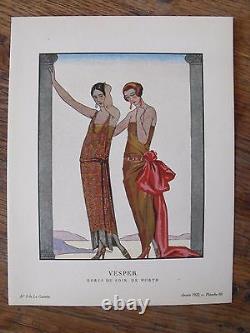 George Barbier Vesper Gazette Bon Ton 1922 Pl. 60 Dresses Worth